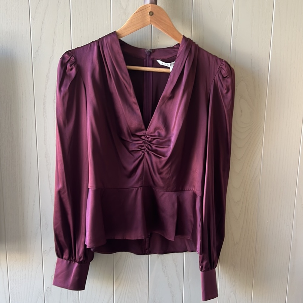 VERONICA BEARD Silk blouse fig top shirt